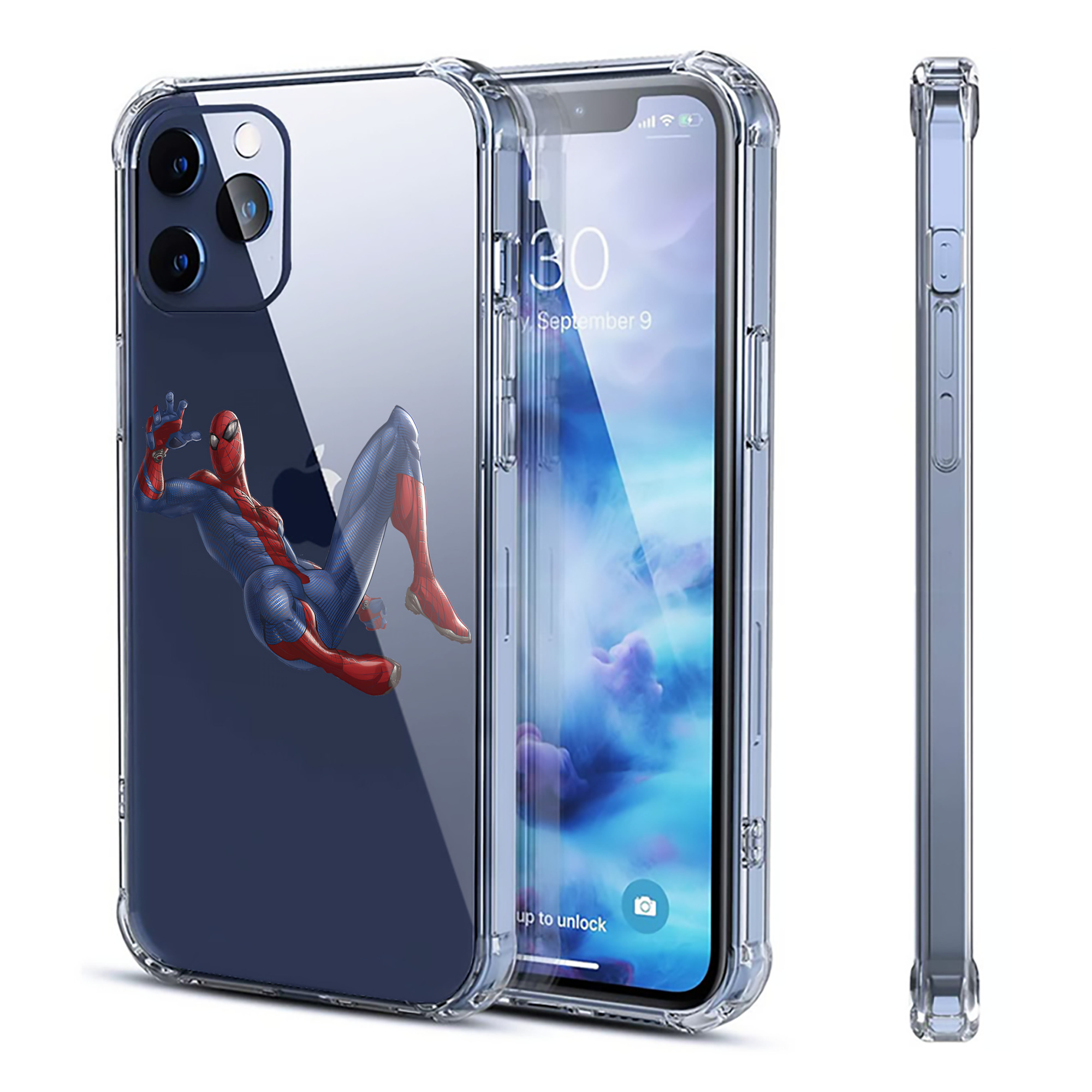 （画像用） Spider Man スパイダーマン 【iPhone 12シリーズ対応】透明スマホケース（クリアソフトケース）